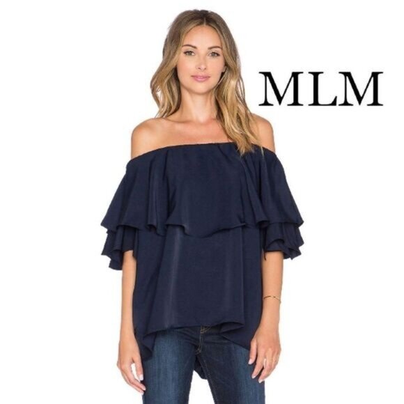 MLM The Label Maison Off‎ The Shoulder Top Casual Loose Blouse Shirts - Picture 1 of 6